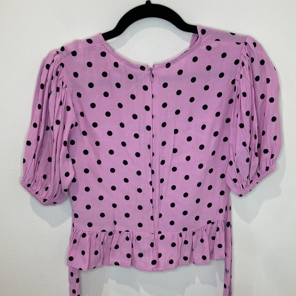 Faithfull the Brand Mona Puff Sleeve Polka Dot Top - Picture 4 of 6